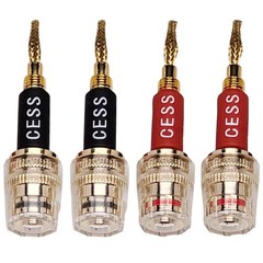 4 Pack Pin Banana Plug to 4mm Female Banana Jack/Speaker Wire(Braided-Type to 4m