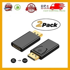 2-Pack DisplayPort to HDMI Adapter Converter Display Port DP Male to HDMI Female
