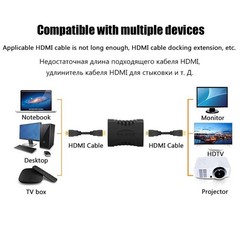 4K HDMI Extender Female To Female Converter Extension Audio Adapter For Monitor