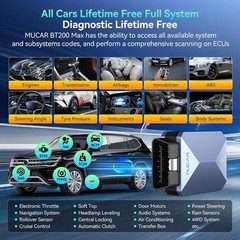 MUCAR BT200 MAX Bluetooth OBD2 Code Reader Scanner Tool Full System AI Diagnose