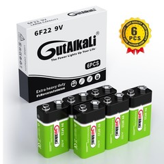 Batteries 9V Block Battery, 6 Pieces, Longlife Power for Smoke Detectors, Fir…
