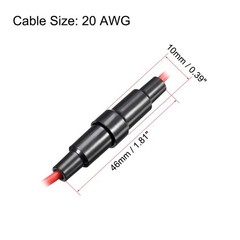 uxcell Inline Screw Type Fuse Holder 20 Gauge AWG 5Pcs for 20 AWG, Black, Red