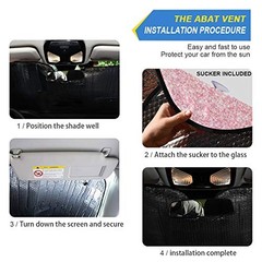 Car Windshield Sunshade Textured Pattern Front Auto Sun Shield Shade Pink