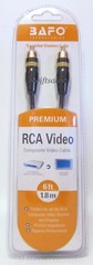 BAFO Premium 24K Gold Plated Composite RCA Video Cable 6′ 6FT Retail Pack