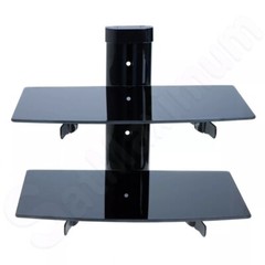 Adjustable Dual Shelf Wall Mount Bracket for TV Component Cable Box Console DVD