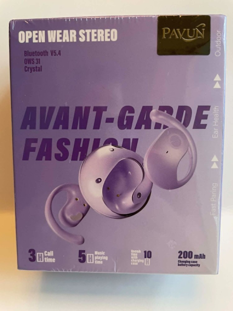 Avant-Garde Bluetooth V5.4 Earbuds OWS31 Fashion Open Wear Black Pavun – NEW