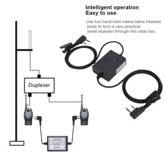 Two‑Way Walkie‑Talkie Repeater Relay Box K‑Head ABS 90cm Cable Signal Amplifier