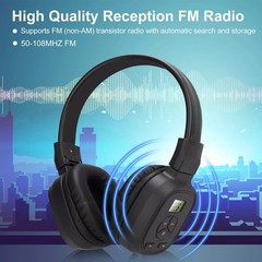 Stereo Foldable Receiver Over-Ear Headphone uses 2 AAA batteries (Not included)