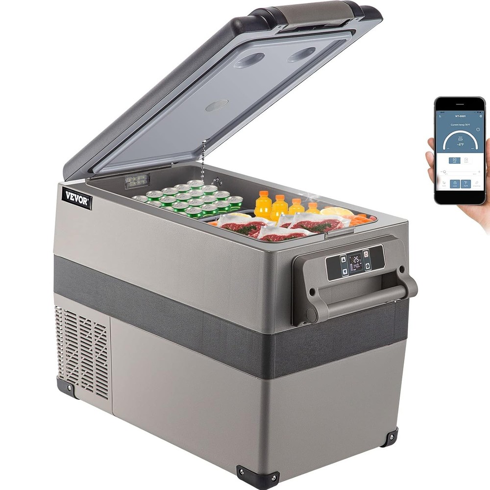 VEVOR 12 Volt Refrigerator, 48 Quart (45L) Fast Cooling Car Fridge, Portable Fre
