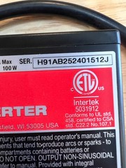 Milwaukee 23-37-0010 Power Inverter 120V AC Out 150W Run – 300W Peak/Spike