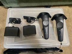 HTC Vive PC VR Headset and Controller Set with Cables Virtual Reality Optj100