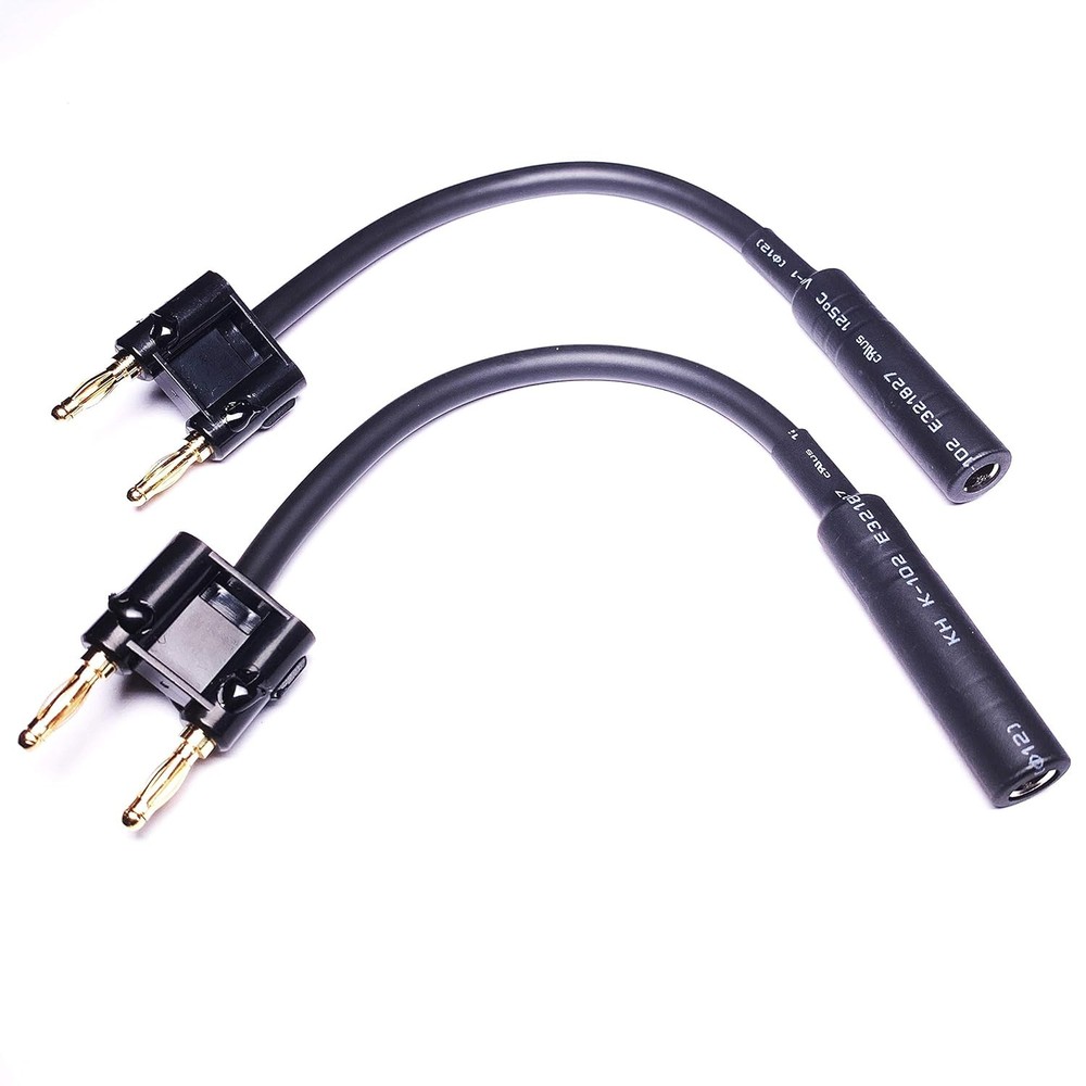 6 Inch 14 Inch Ts Mono Female Jack To Male Banana Plugs Speaker Cable 2 Pack