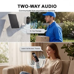Waterproof Wireless Solar Powered Security Camera WiFi Night Vision 2-Way Audio