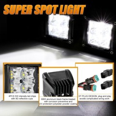 AUXBEAM 3″inch LED Driving Light Bar SPOT Pods Work Lamp & Black Cover Shield