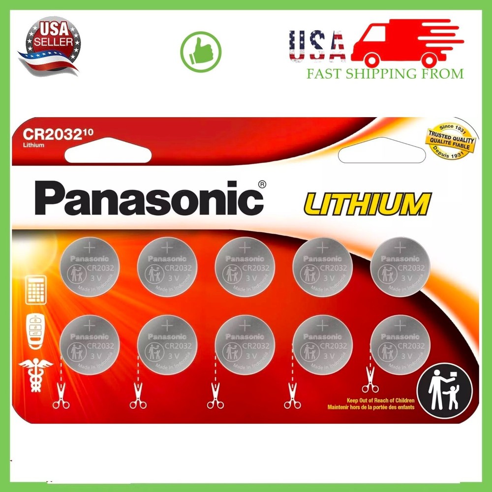 LOT 10 – 100 Panasonic LITHIUM BATTERY 3V CR2032 2032 BR2032 DL2032 Button Cell