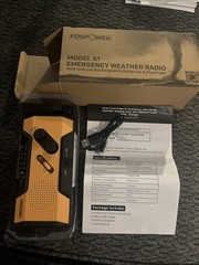 FosPower FOSPWB2376 Emergency Solar Crank Portable NOAA Weather Radio -new