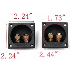 2 Pack 2-Way Speaker Box Terminal Binding Post Cup Box 2.2″ Screw Connector N715