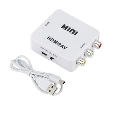 TABLLYUGE 1080P HDMI-compatible to AV RCA Converter Box HDMI2AV Adapter With USB