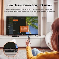 OTA 4K UHD ATSC 3.0 Converter Digital TV Tuner DRM TV Box Free 5 Channels DVR US
