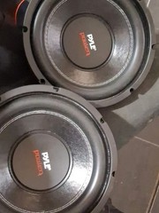 PAIR PYLE POWER PLPW10D 10in Dual Voice Coil Car Subwoofer 1000W/500WRMS