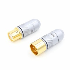 24K Gold Plated HIFI Audio Cable Plug Pure Copper XLR Connector Male Female