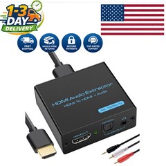 HDMI to Optical Audio Converter – 4K 2.0CH & 5.1CH Modes for High Fidelity Sound