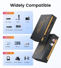 Professional 4K Audio Extractor HDMI Converter: Optical & RCA Connection Options