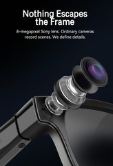 AI Smart Glasses Real-Time Translation 8MP Camera Image Recognition 4k HD Video