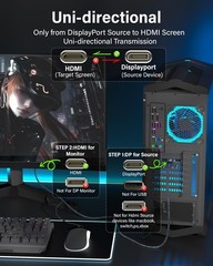 4K DisplayPort to HDMI Cable 10FT/3M DP1.2 to HDMI1.4 Uni-Directional 4K@60Hz
