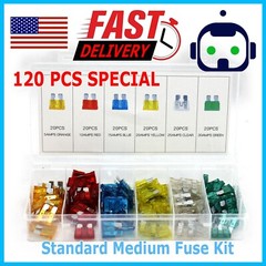 120Pcs Car Medium Blade Fuse Assortment Assorted Kit Blade Auto Truck Automotive