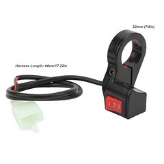 Control Switch, 22mm Diameter Black Push Button ON-None-ON Function for Road and