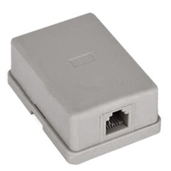 2 PACK – 1-Port RJ11 6P4C White Surface Mount Box SMB Biscuit Jack for Telephone
