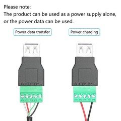 1 Pair USB 2.0 A Female to 5 Pin Screw Terminal Solderless Adapter Connector