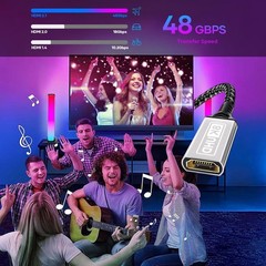 Tangle-Free 1.64FT HDMI Extension Cable 48Gbps – Compatible with All Devices