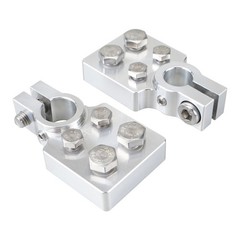 For Car Audio 4 Spot Flat Battery Terminals Bolt For 4/0 AWG Lugs Gauge Pair