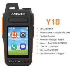 Anysecu Y18 4G Network Radio Android 9.0 WIFI GPS Mobile Phone Zello Real-ptt