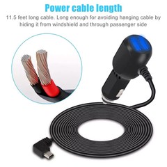 Compact USB Dash Cam Car Charger Cable Power Cord Supply for Camera GPS