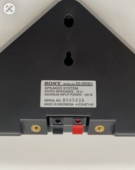 TWO Sony SS-SR301, 16 ohm, 120W Black Bookshelf Triangular Speakers – NEW in Box