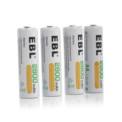EBL AA AAA Rechargeable Batteries Double A,Triple A NiMh 2800mAh 800mAh +Box Lot
