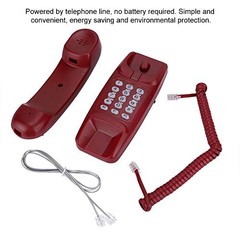 Corded Home Phone, Wall Mount Telephone, Extension Phone with Last Red