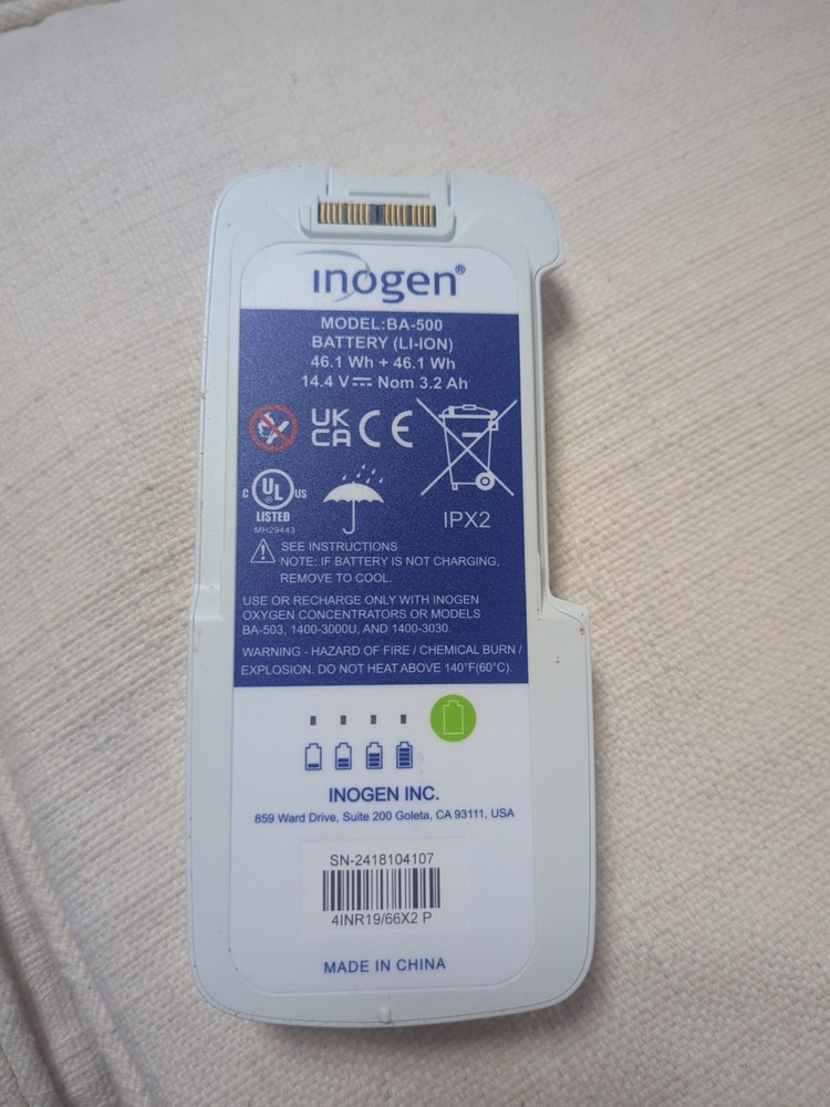 Portable Oxygen Battery Inogen G5/OxyGo BA-500 Single Battery