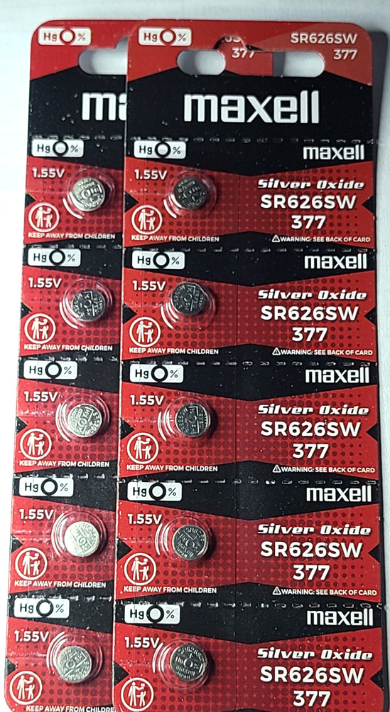 10 PACK MAXELL 377 SR626SW SR626 SILVER OXIDE (GOOD EXP 12/30) FREE SHIPPING
