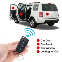 Keyless Entry Car Alarm System 2 Flip Key Fob 3-button Remote Control Lock Kit