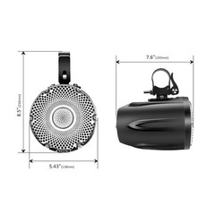 Recoil R4-Q Complete Marine 400 Watts Quad Speakers Audio System
