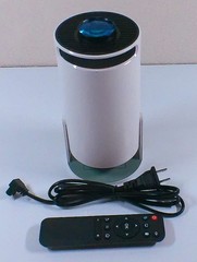 Smart Portable Cylindrical Movie Projector with Remote and Power Cable