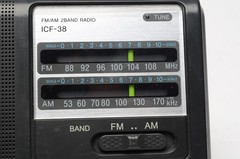 Sony ICF-38 Portable AM/FM Radio 2 Band AC or Battery Tested See Video