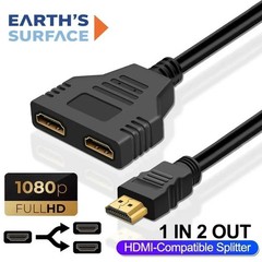 HDMI Splitter Cable 1 Male to 2 Female Adapter 1080P 4K TV Monitor
