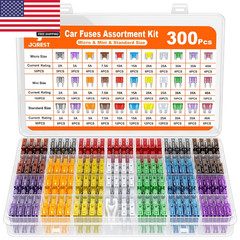 300Pcs Car Fuse Assortment Kit, 160 Mini Blade Fuses Automotive + 90 Standard Au