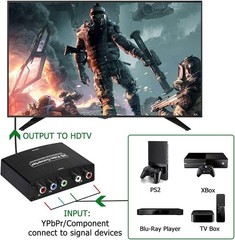 YPbPr Component to HDMI Converter 5 RCA RGB Adapter Stereo Audio 1080P HD