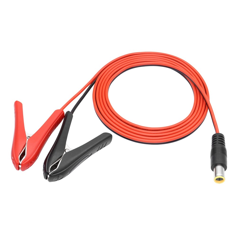 YACSEJAO DC Battery Clips Cable 8mm Male to Clamps 6 feet, Black